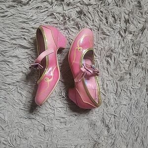 Disney Princess Shoes Kitten Heels Pink Size 12 Bow Heart Play Dress Up Party ✨️